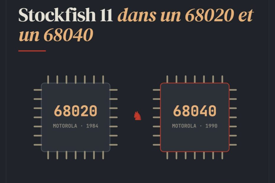 Stockfish 11 dans un 68020 et un 68040